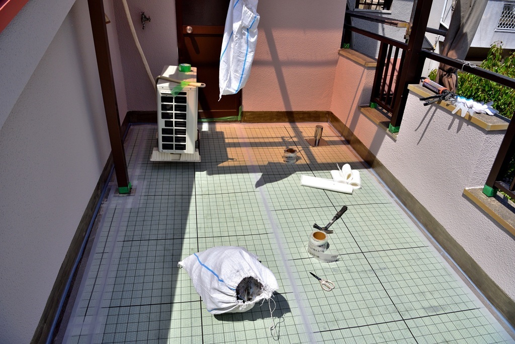 通気緩衝シート施工後