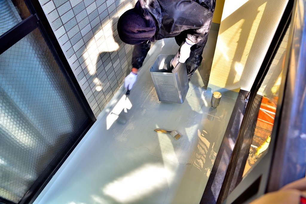 平場ウレタン塗布