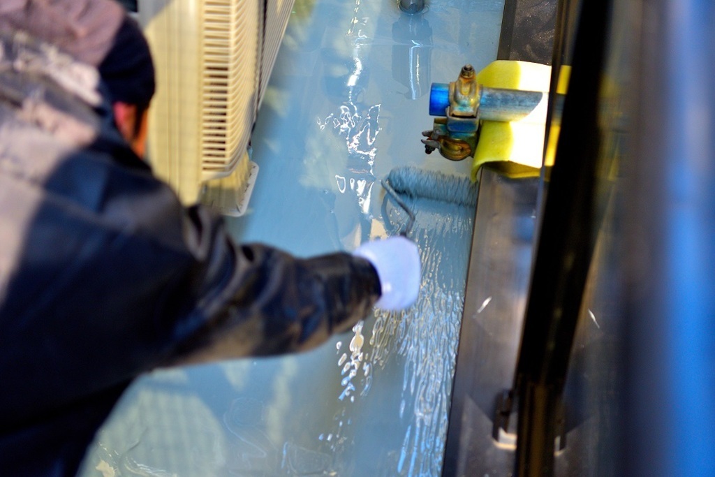 平場ウレタン塗布